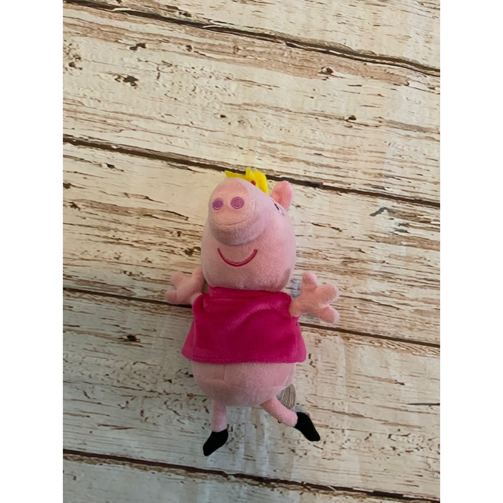 Peppa Pig Princess Plush Stuffed Animal Pink Dress Yellow Crown Small Toy‎